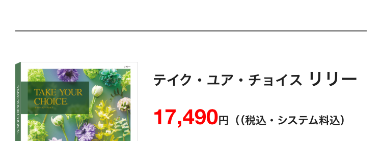 TAKE YOUR
CHOICE
TAKE YOUR CHOICH
テイク・ユア・チョイスリリー
17,490円
((税込・システム料込)